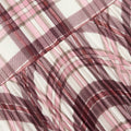 Burgundy Check Print Chiffon Dress