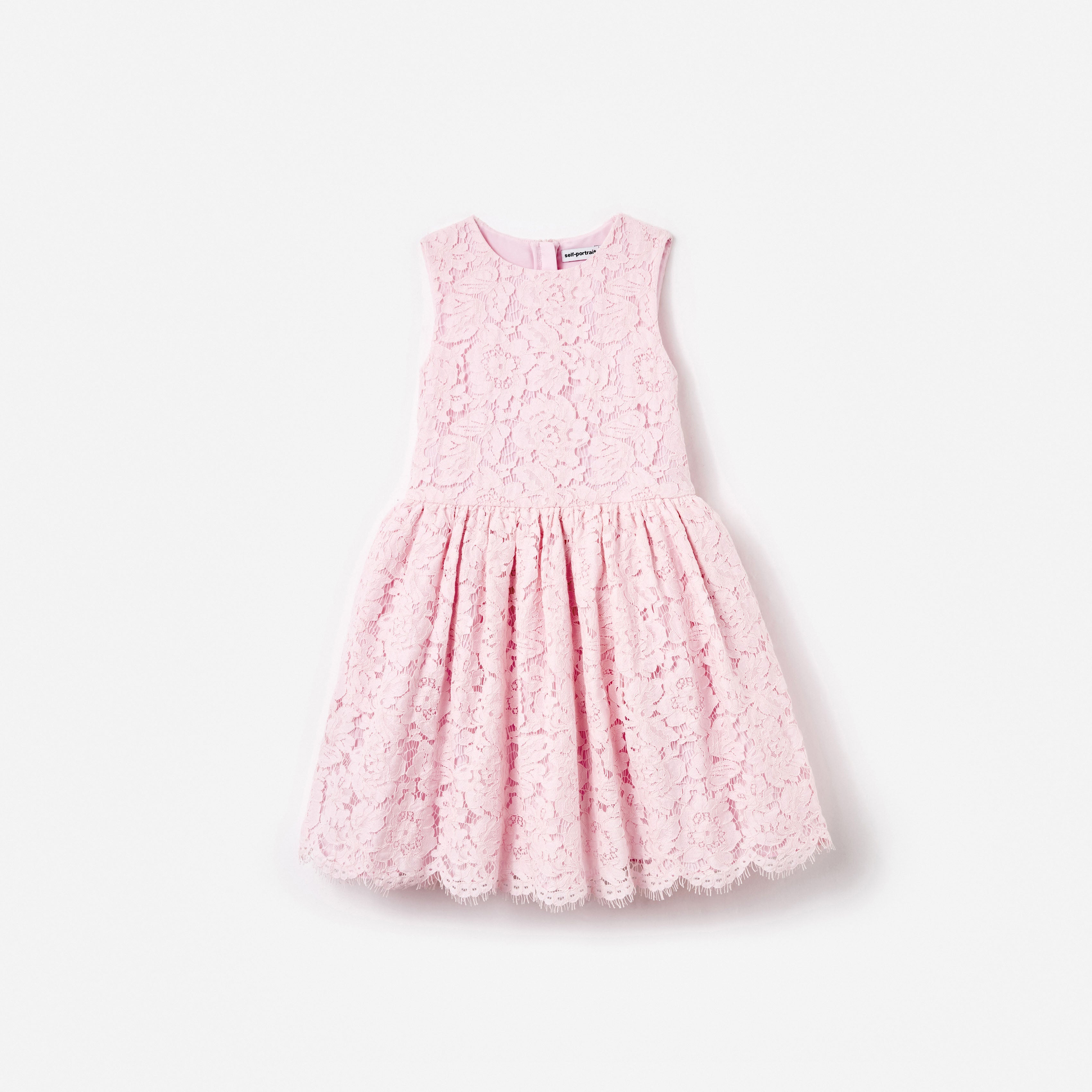 Pink Sleeveless Lace Dress