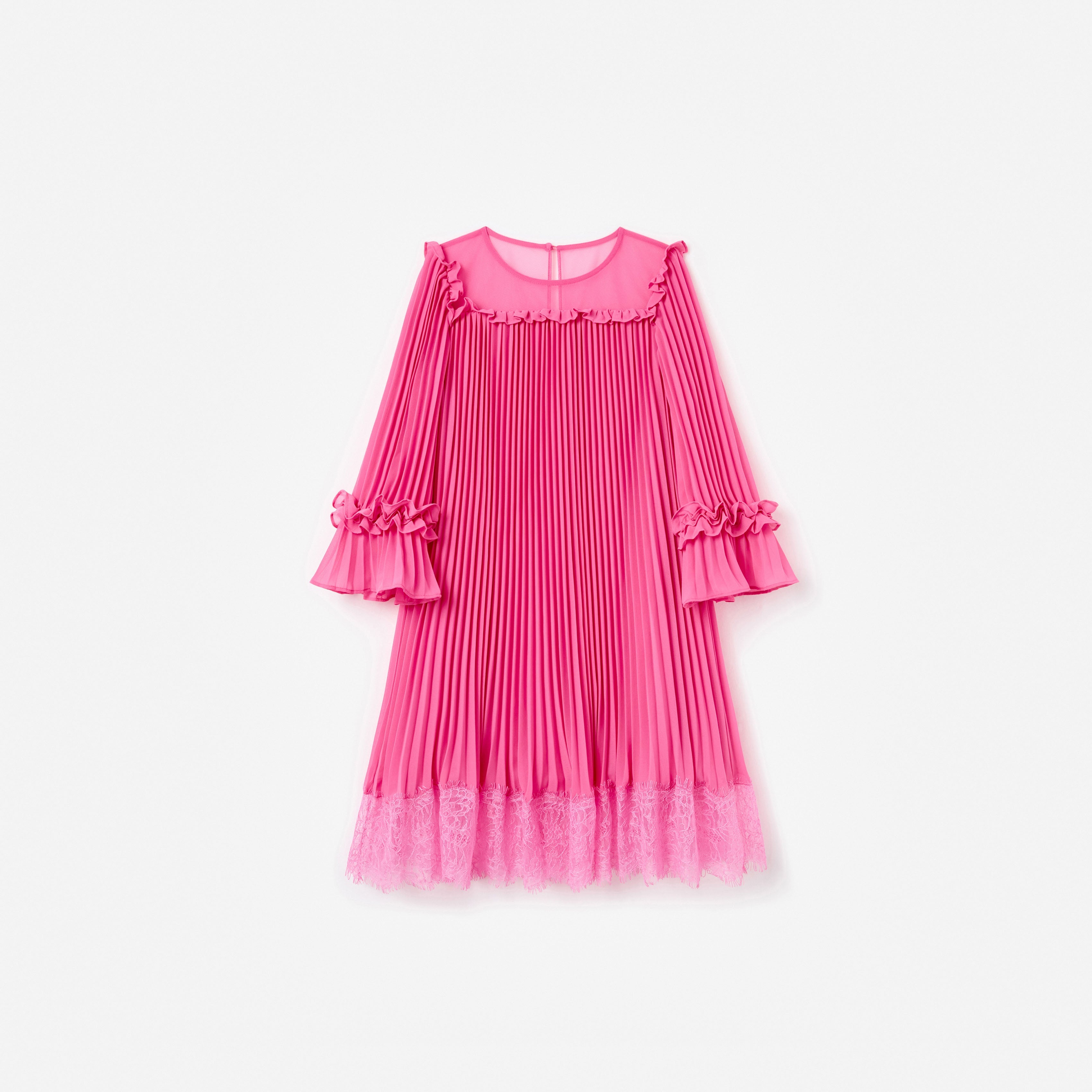self portrait pink chiffon midi dress Self-Portrait | Dresses | Self Portrait Pale Pink Chiffon Trimmed Lace Midi Long Sleeve Dress