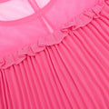 Pink Chiffon Long Sleeve Dress