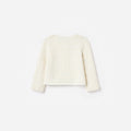 Cream Textured Bow Detail Cardigan