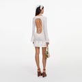 White Open Back Knitted Mini Dress