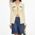 Yellow Viscose Knit Tie Top
