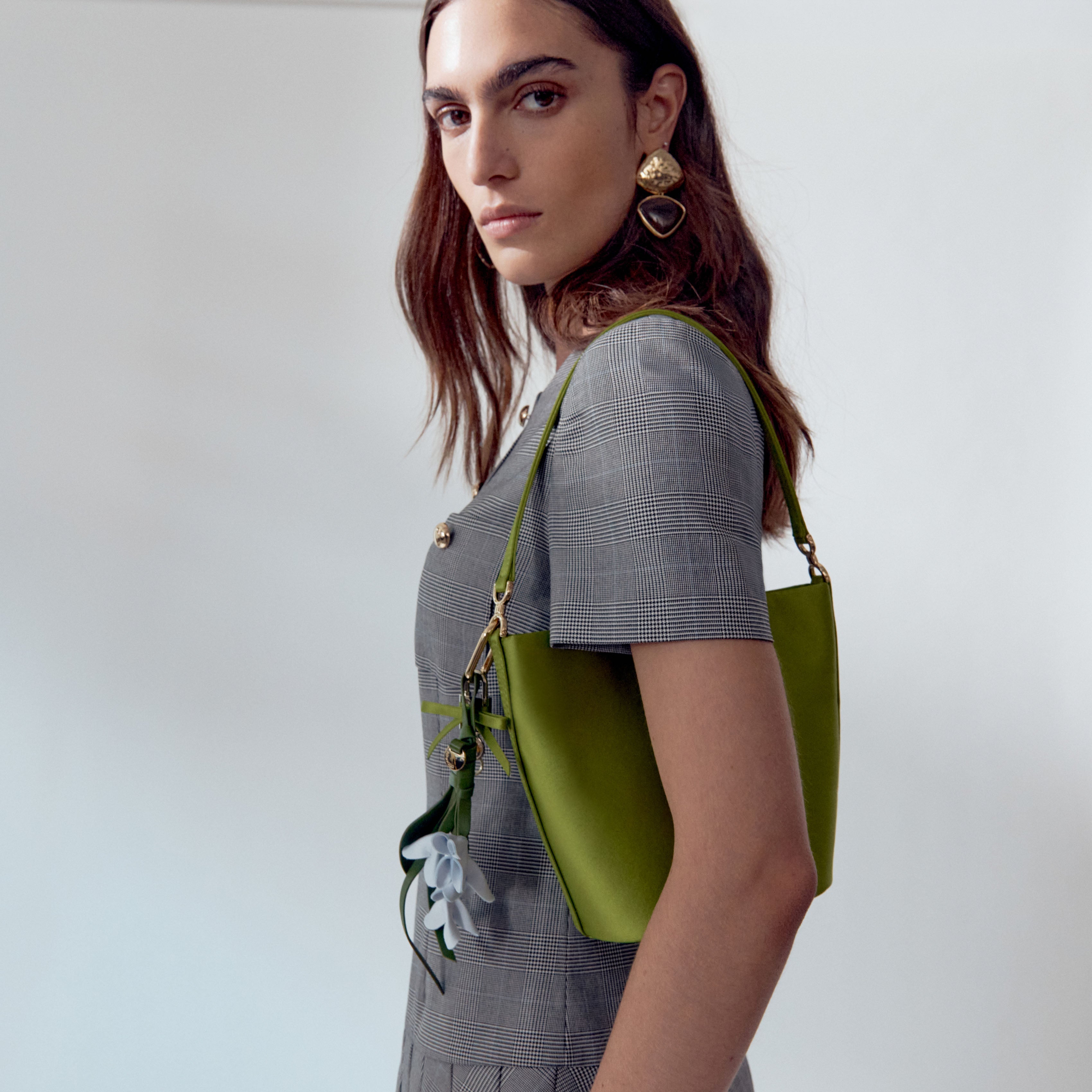 Green Satin Bucket Bag