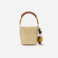 Raffia Charm Bucket Bag