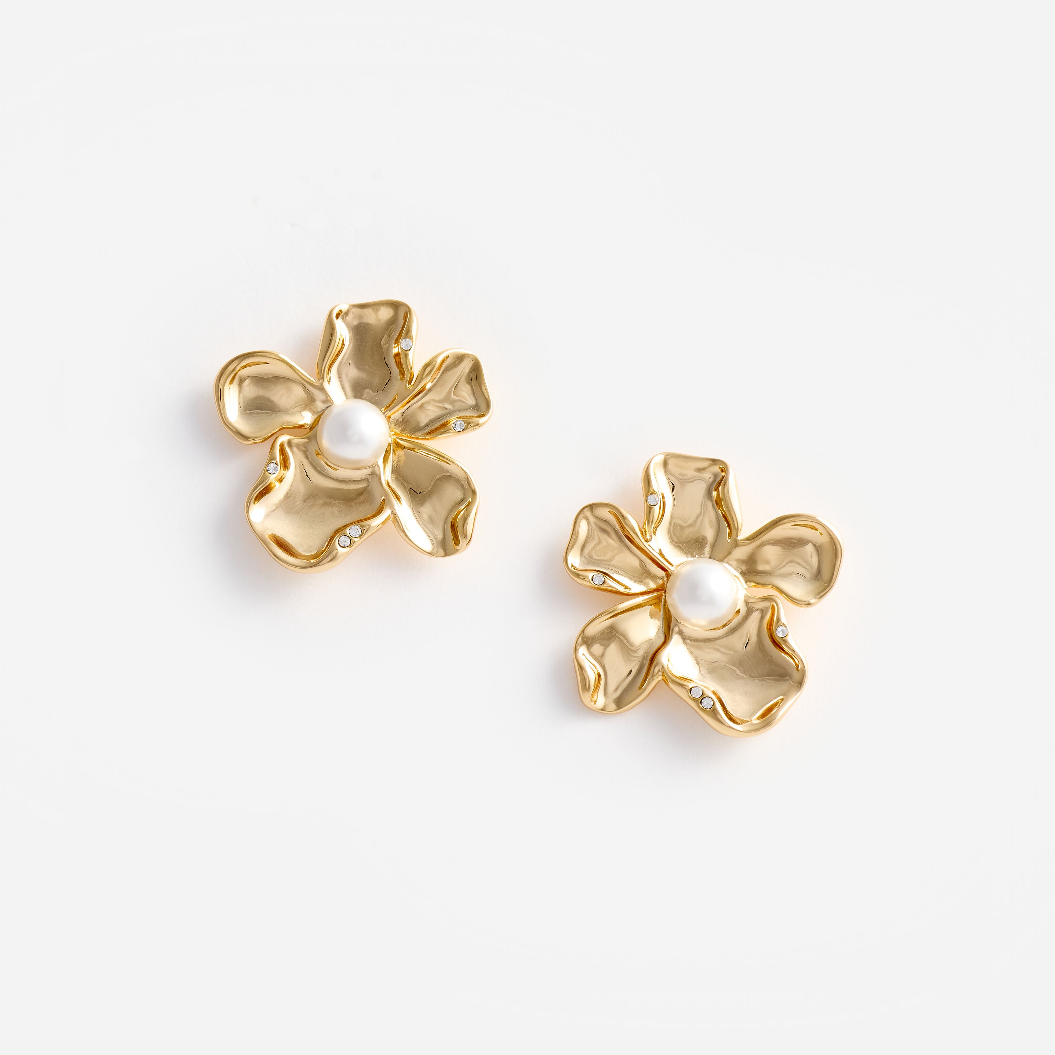 Gold Pearl Flower Earrings – self-portrait-US