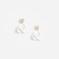 Crystal Pearl Petal Earrings