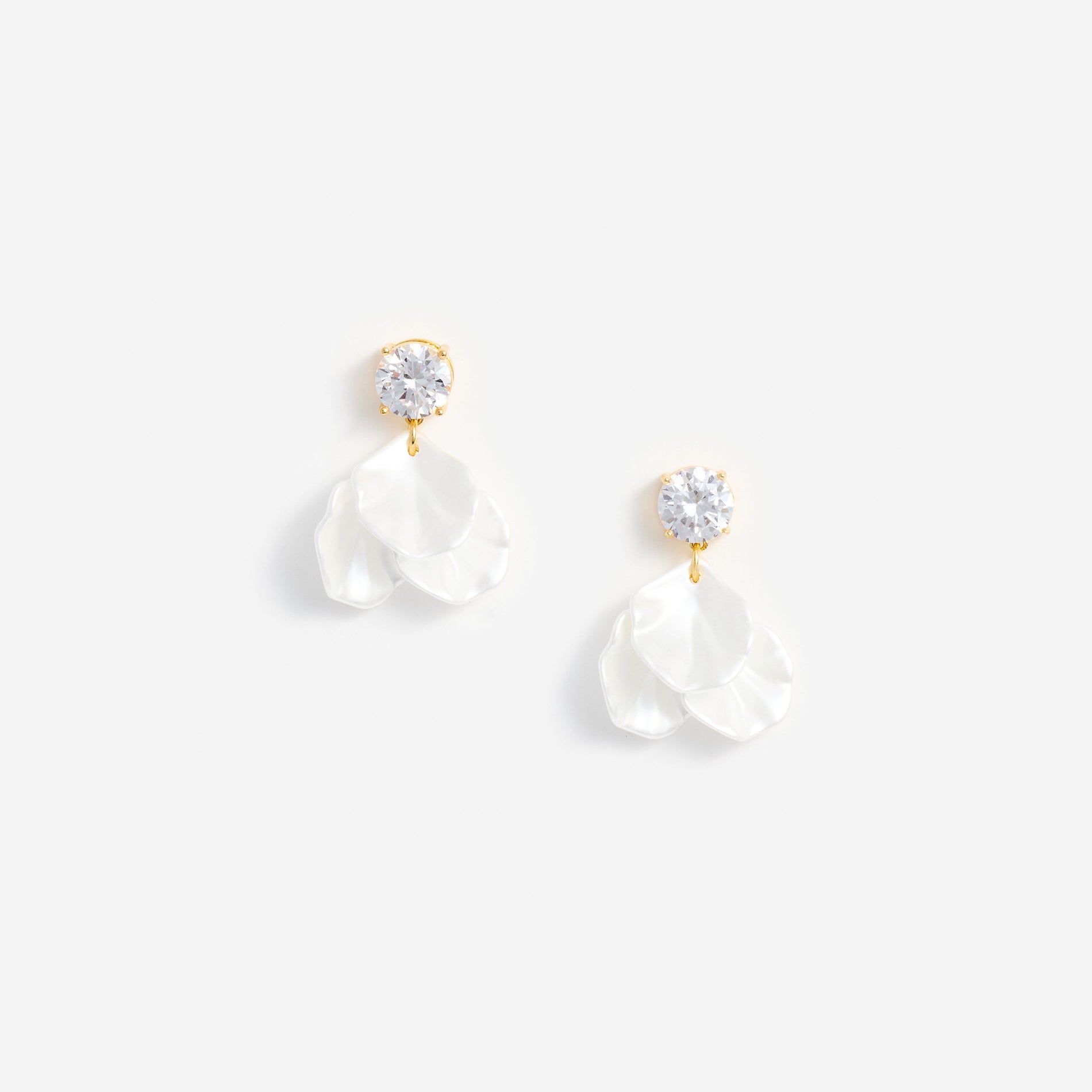 Crystal Pearl Petal Earrings