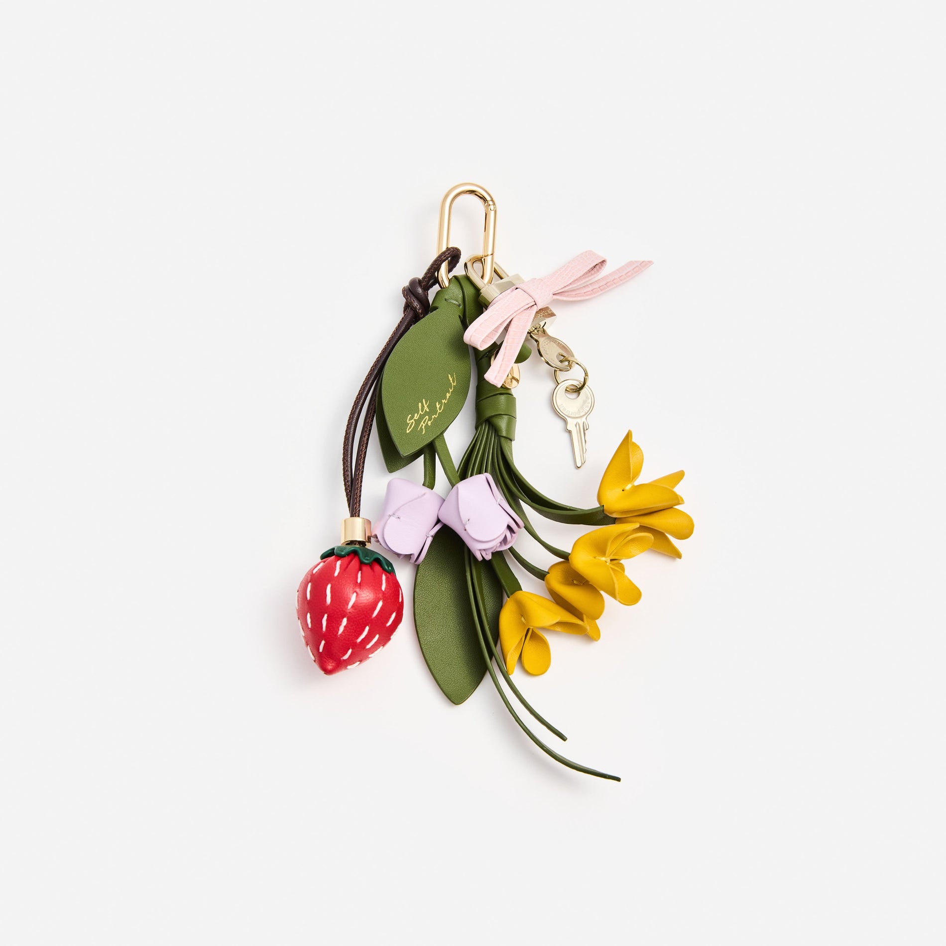 Flower Strawberry Bag Charm