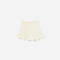 Cream Flower Knitted Skirt