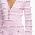 Pink Pointelle Diamante Knit Mini Dress