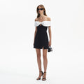 Black Crepe Bow Mini Dress