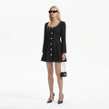 Black Boucle Tailored Mini Dress