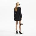 Black Boucle Tailored Mini Dress