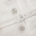 Cream Boucle Tailored Off Shoulder Midi Dress