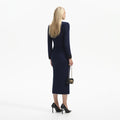 Navy Weave Cropped Cardigan
