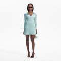 Mint Stitch Knit Skater Mini Dress