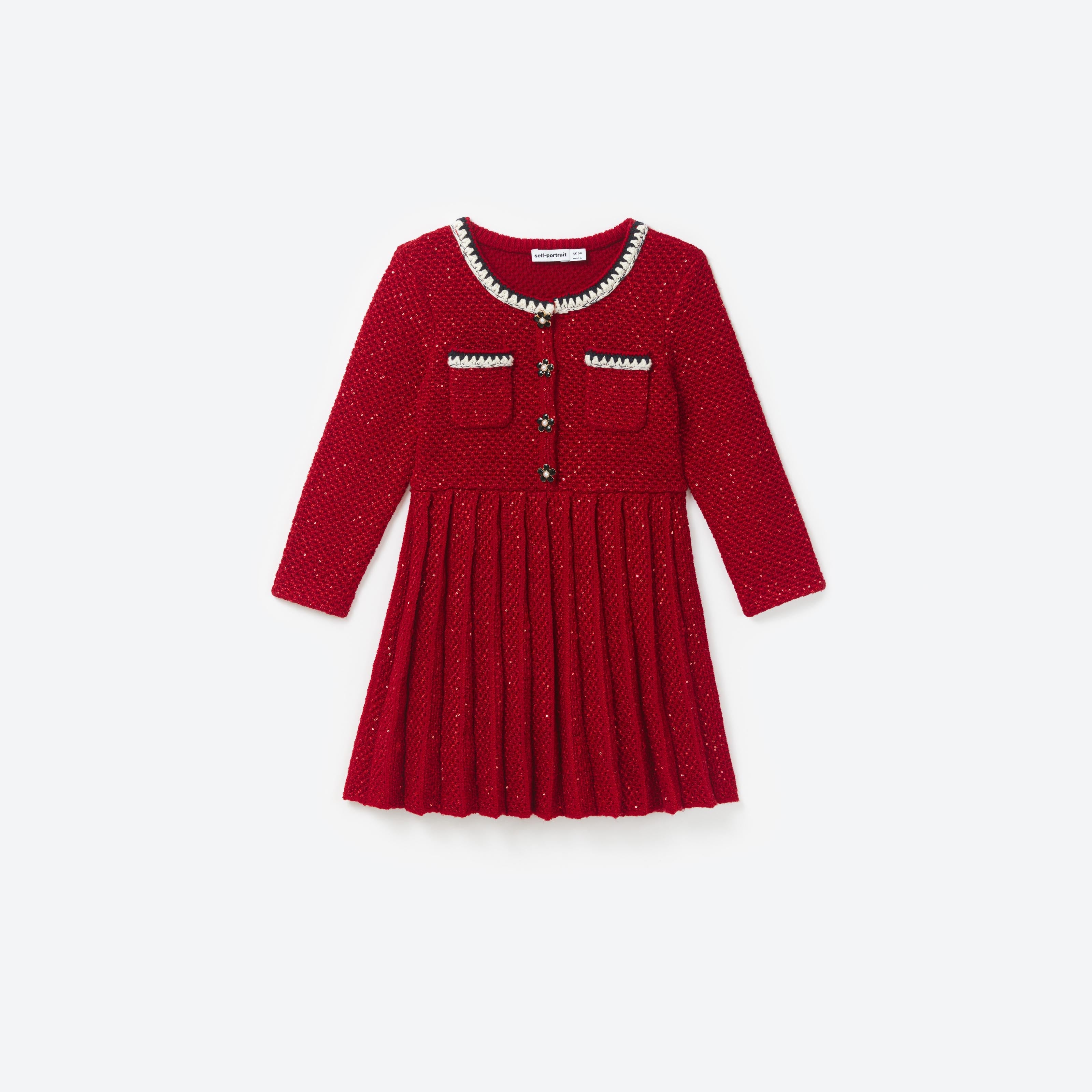 self portrait red sequin dress Red Sequin Knit Dress – self-portrait-US