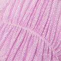 Pink Rhinestone Mesh Gathered Midi Dress
