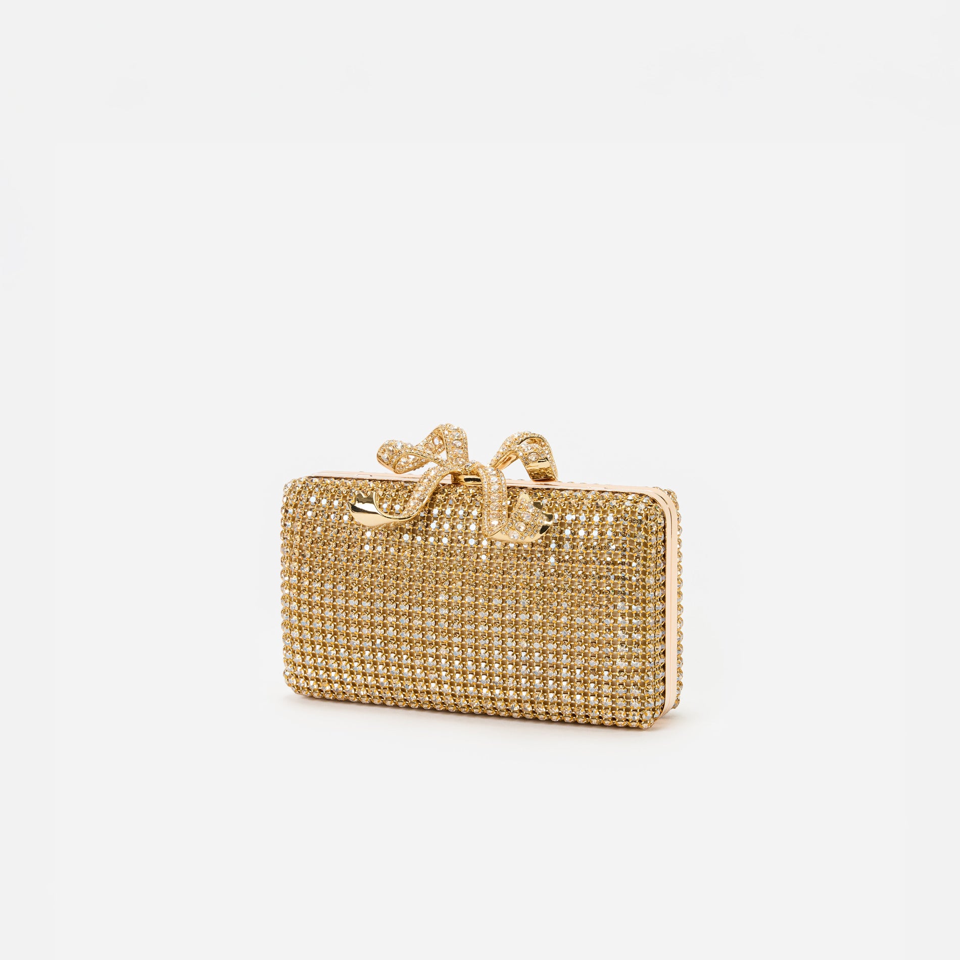 Gold Crystal Box Clutch