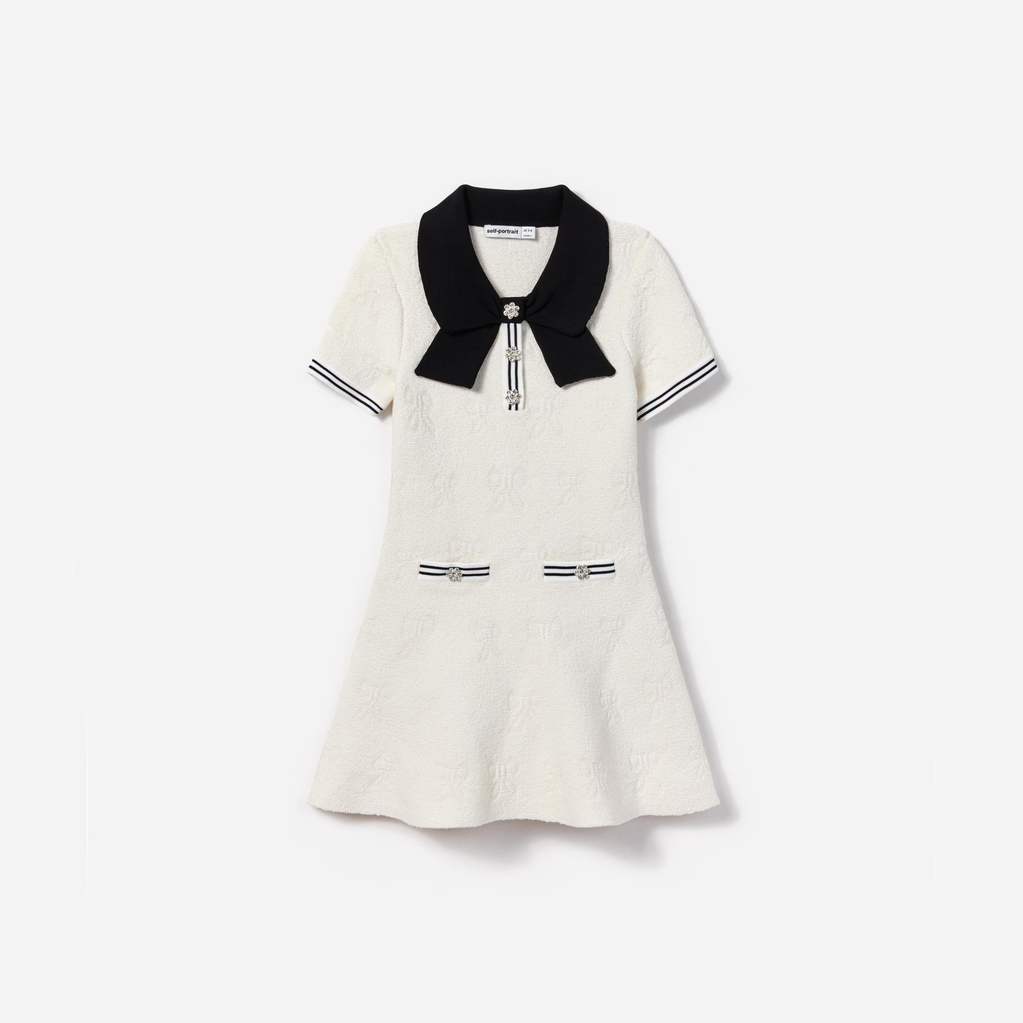 white jacquard dress White Jacquard Knit Dress – self-portrait-US