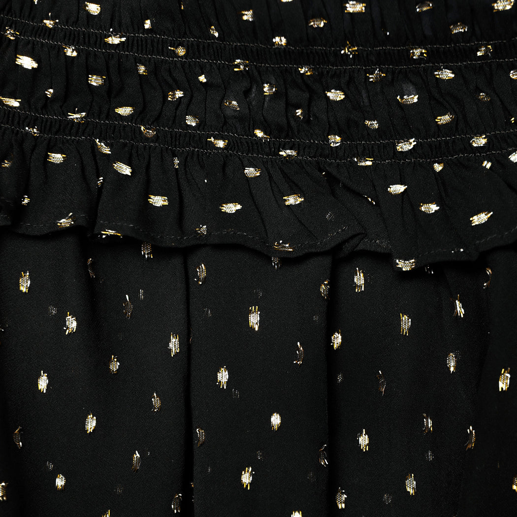 Black And Gold Chiffon Top