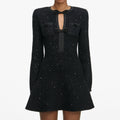 Black Sequin Knit Mini Dress
