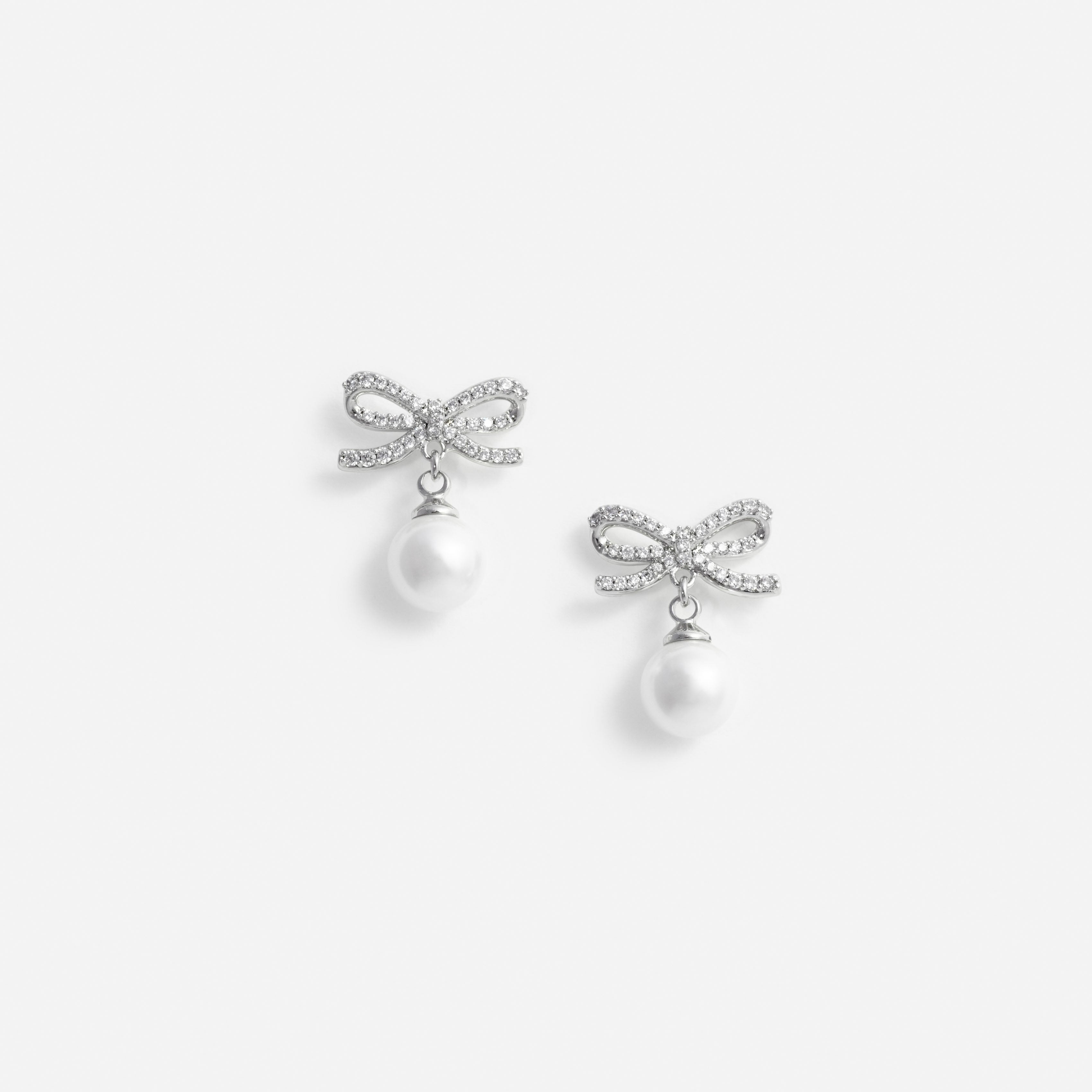 Bow Pearl Earrings – self-portrait-US