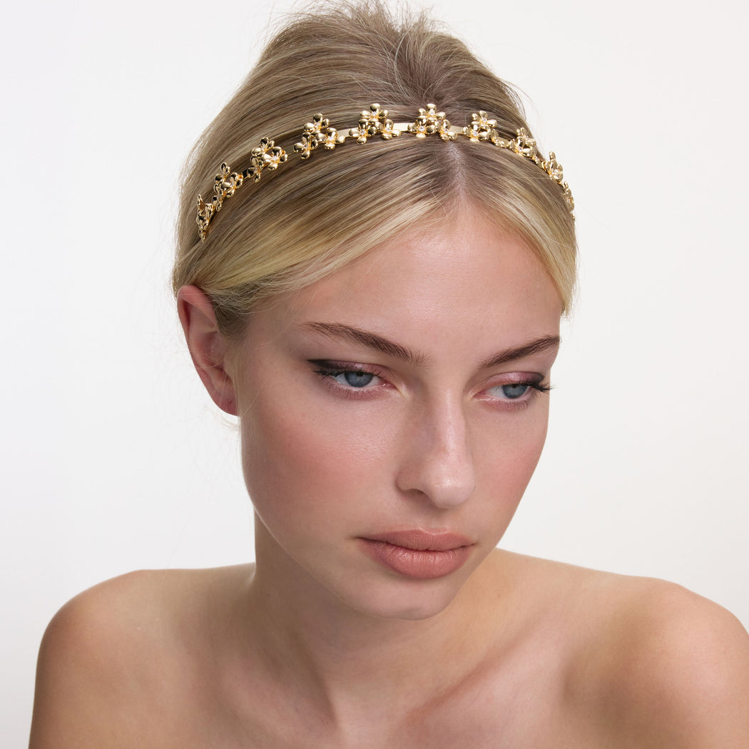 Gold Flower Cluster Headband