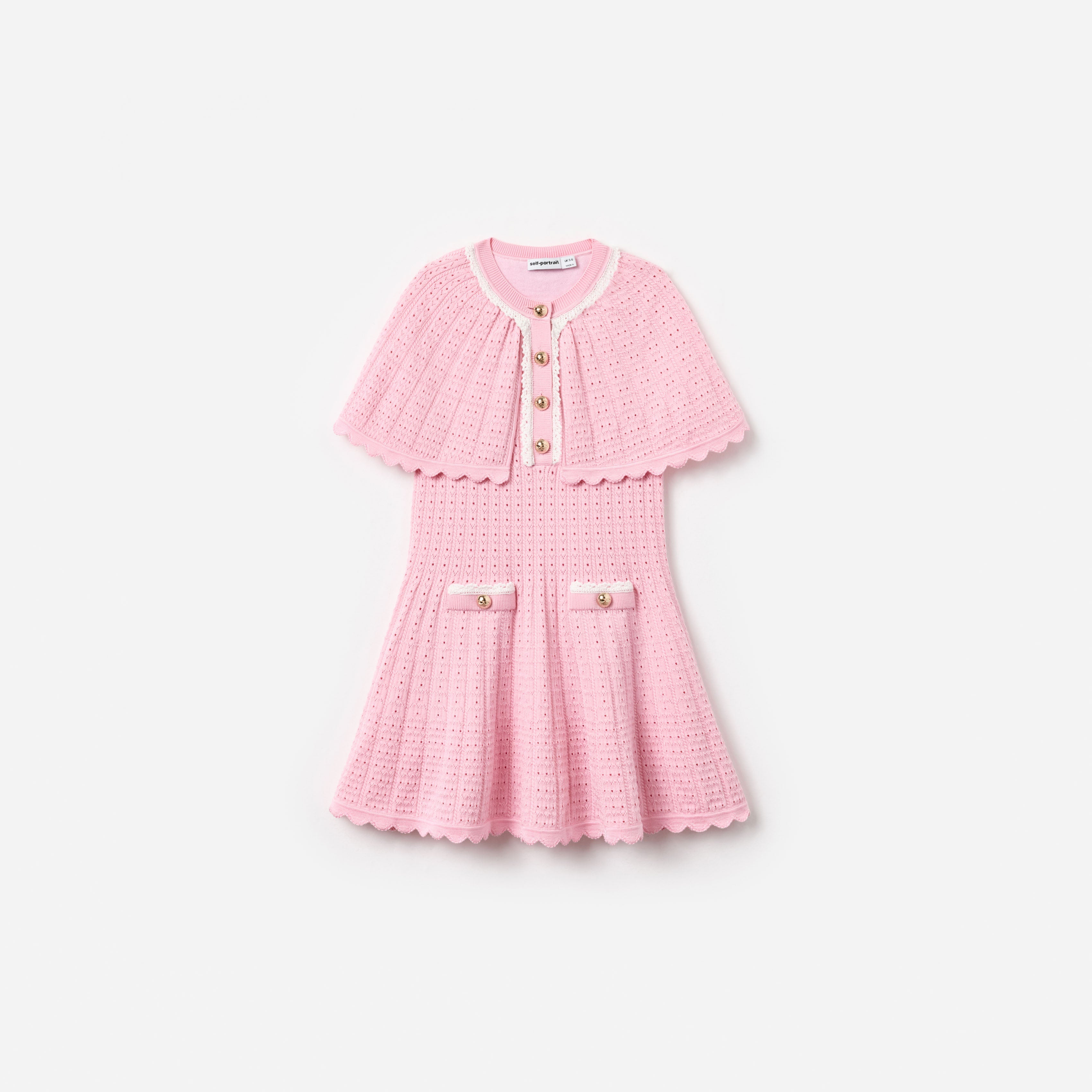 Pink Knitted Cape Dress – self-portrait-US