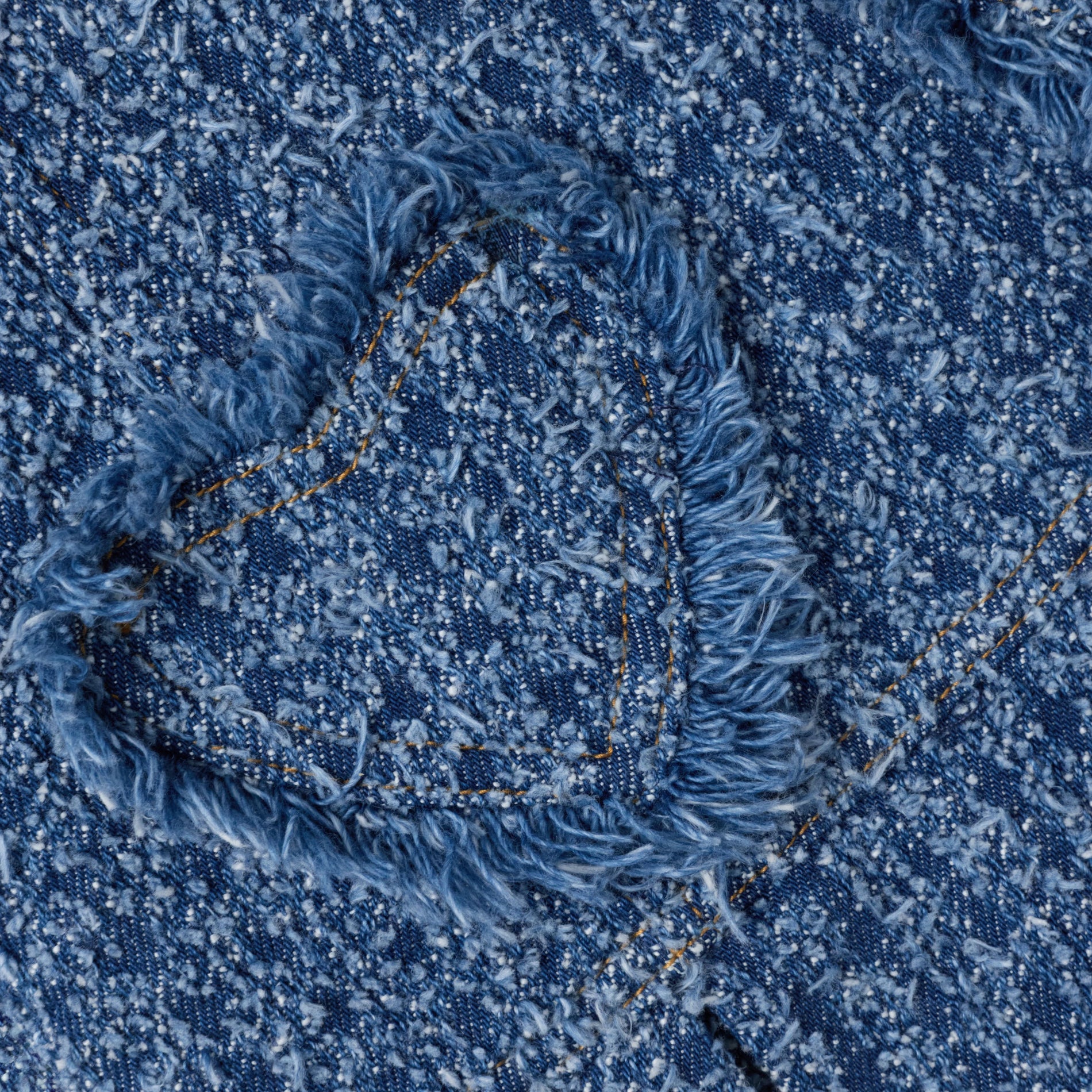 Textured Denim Heart Trim Dress