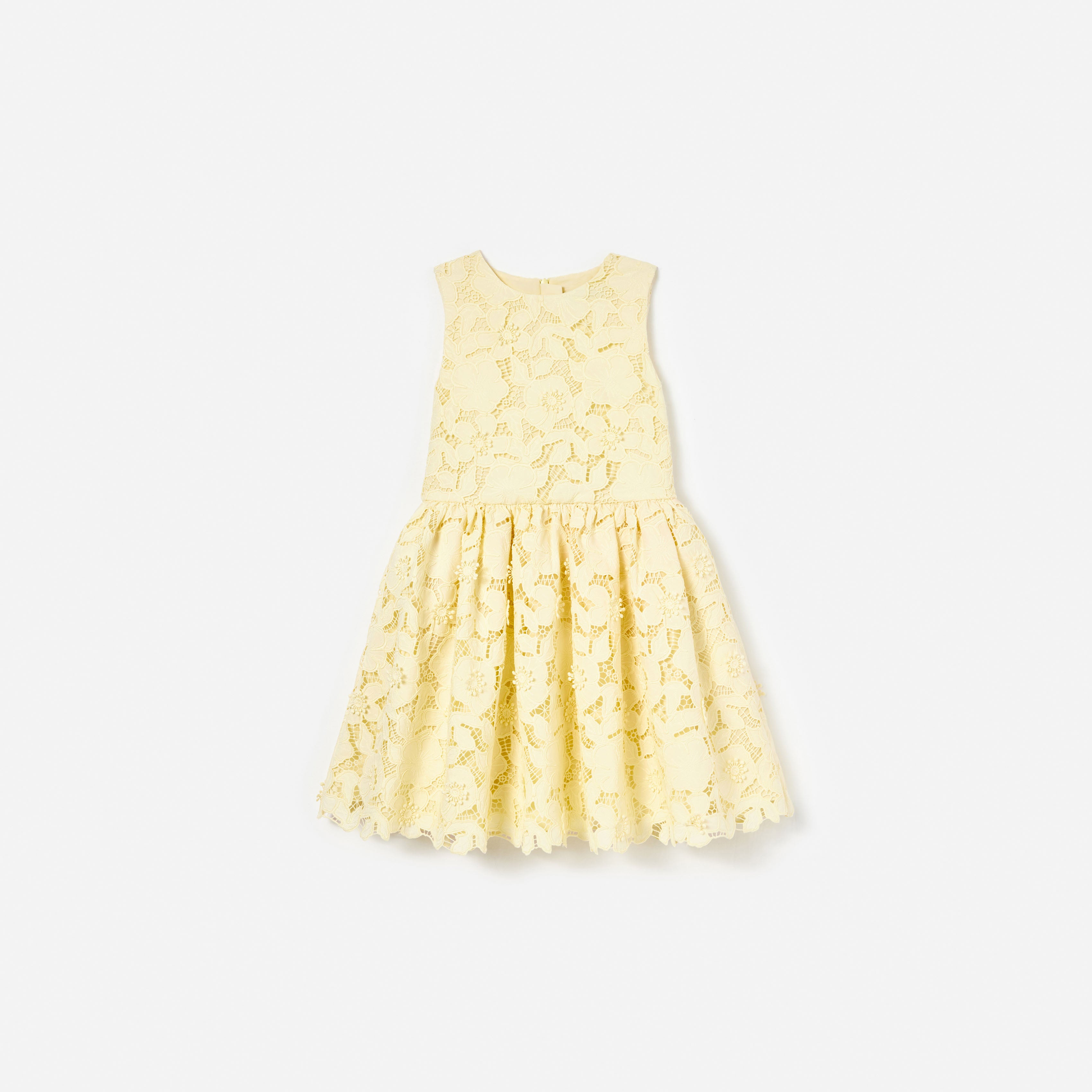 Yellow Sleeveless Lace Dress – self-portrait-US
