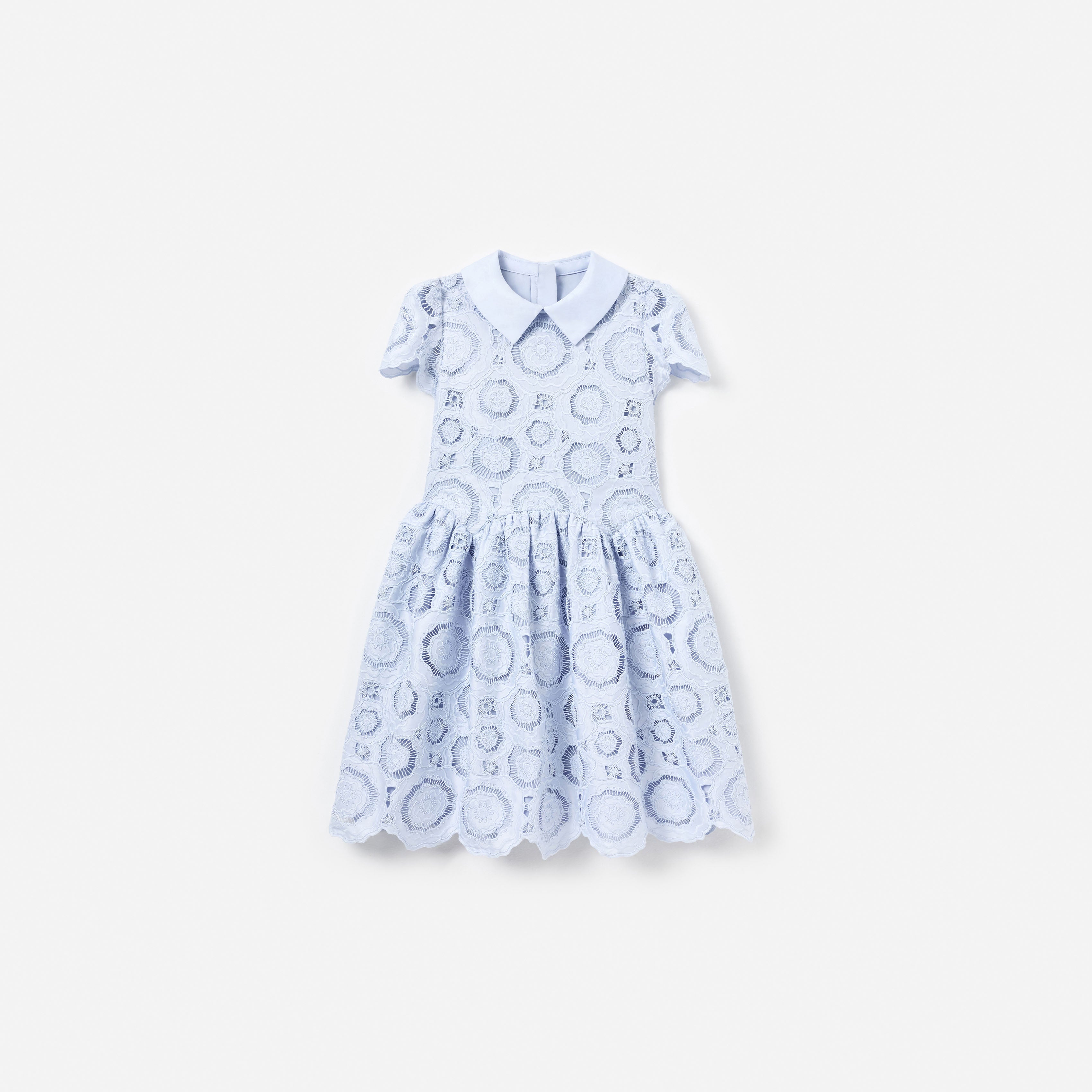 Blue 3D Flower Lace Dress – self-portrait-US