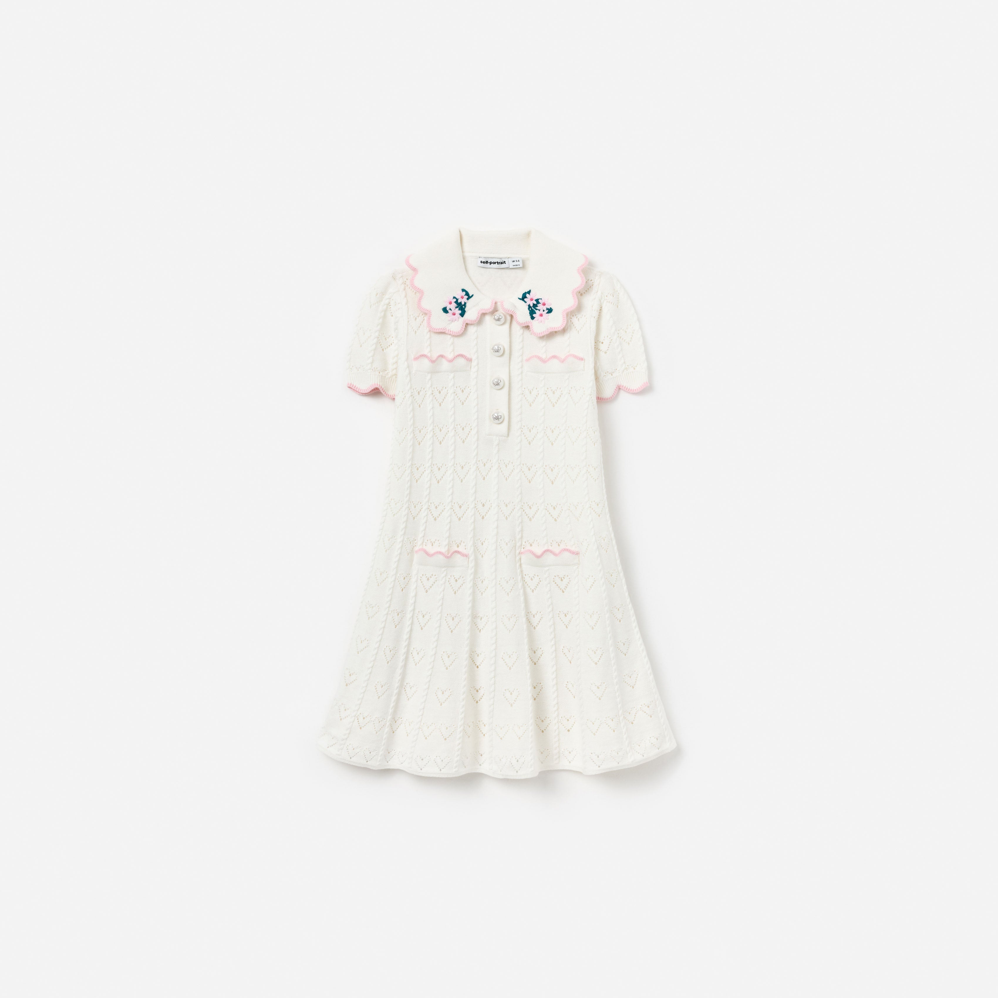 heart knit dress White Heart Knit Dress