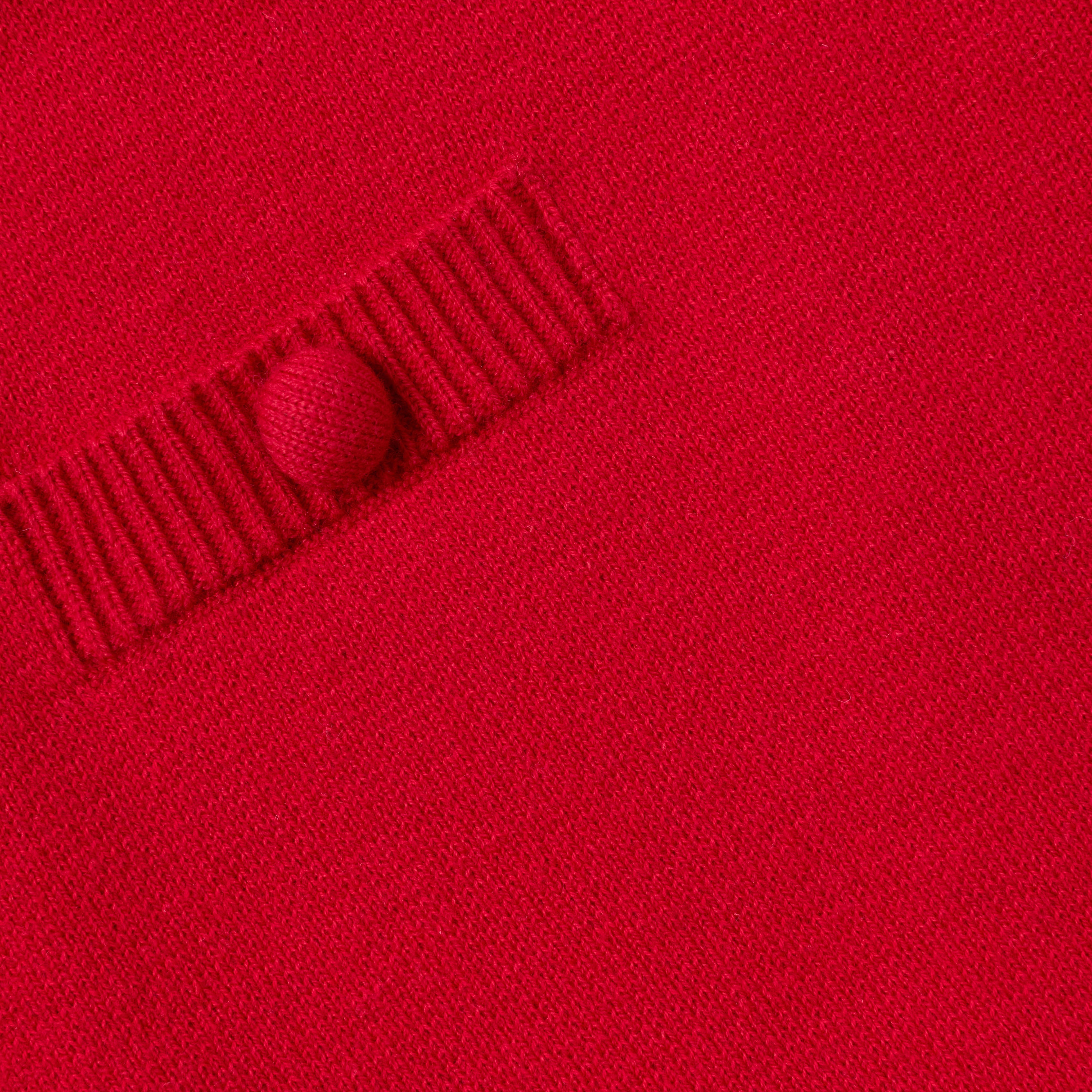 Red Flower Trim Knit Skirt