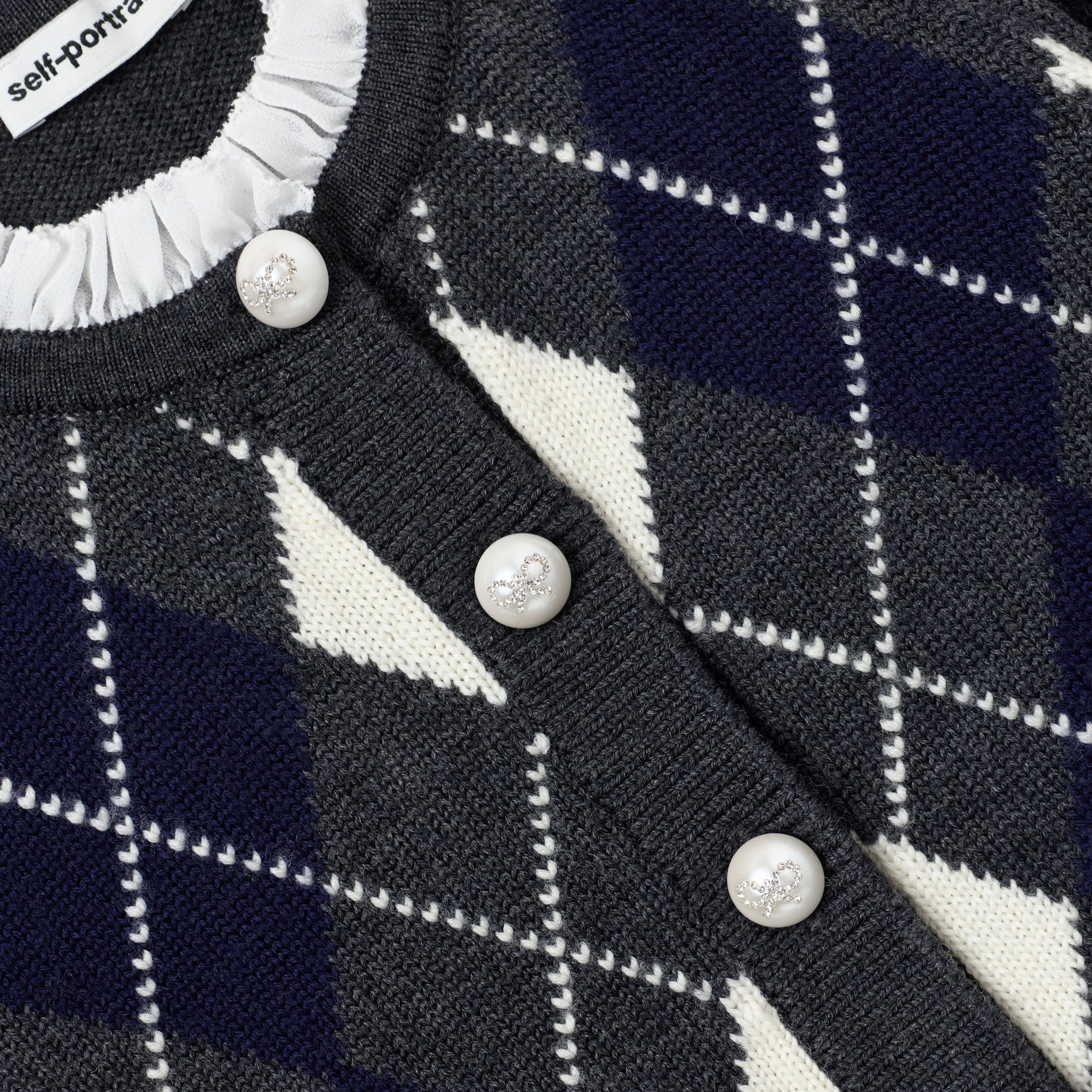 Grey Argyle Knit Dress