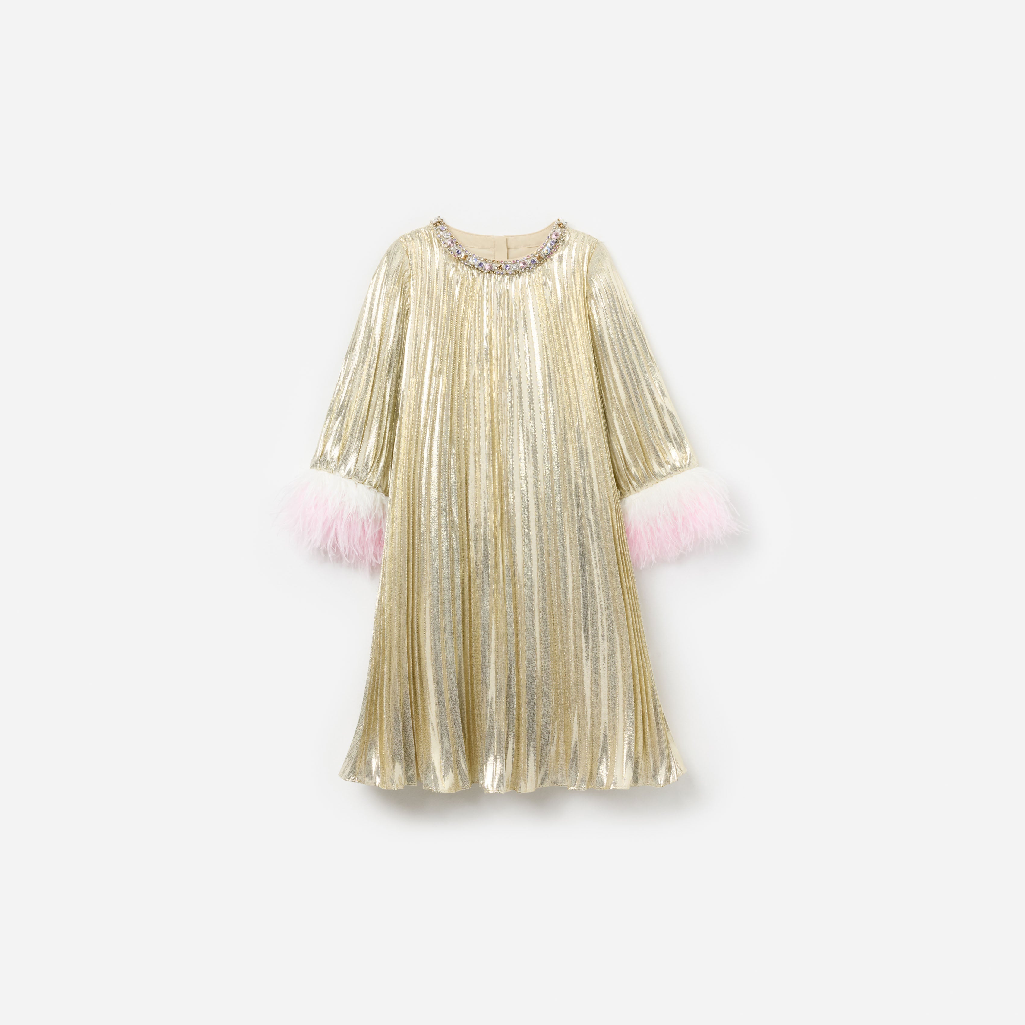 self-portrait - Gold Metallic Chiffon Feather Dress - Age 4/5 self-portrait - Gold Metallic Chiffon Feather Dress - Age 4/5