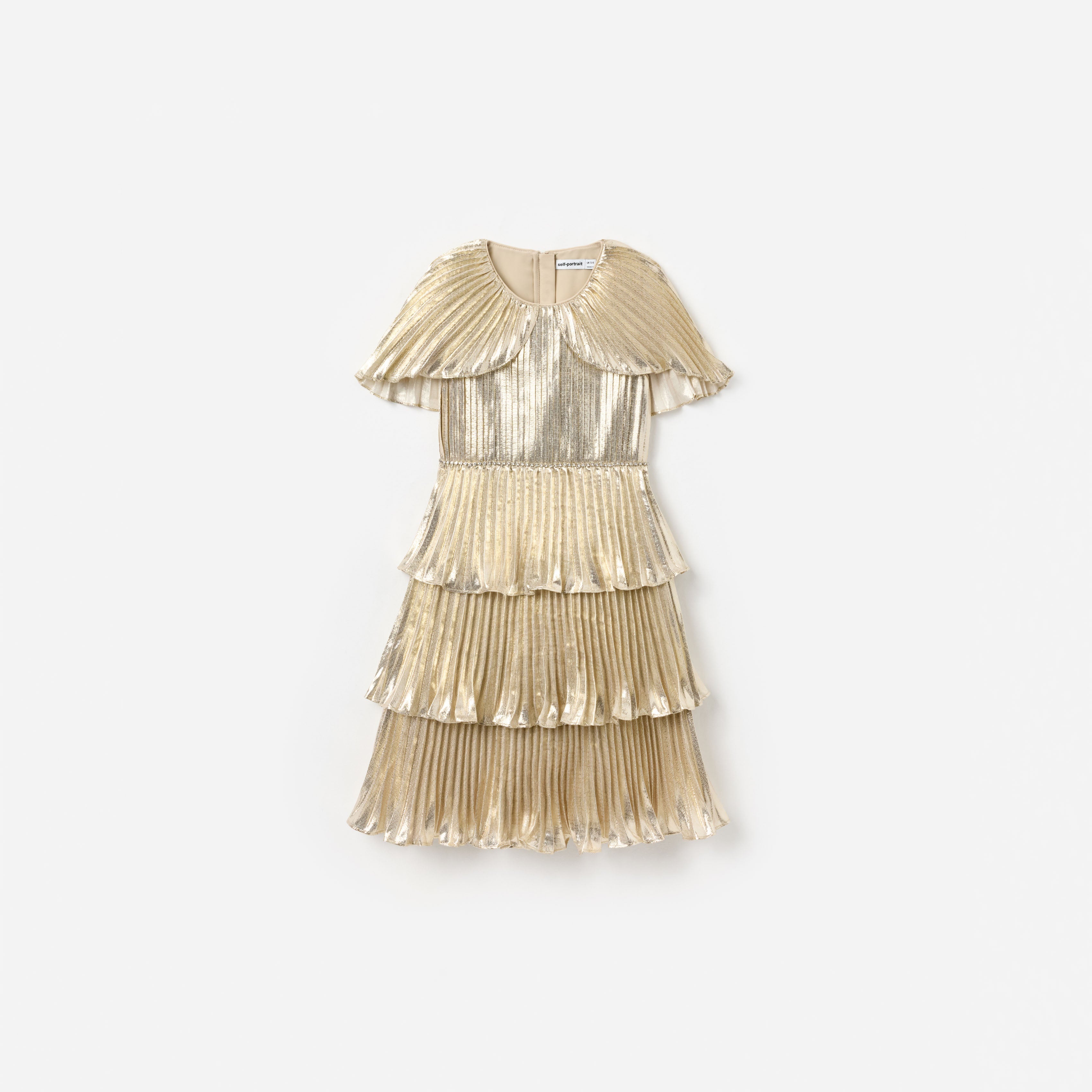 Self-Portrait - Gold Metallic Tiered Dress - Age 7/8 Self-Portrait - Gold Metallic Tiered Dress - Age 7/8
