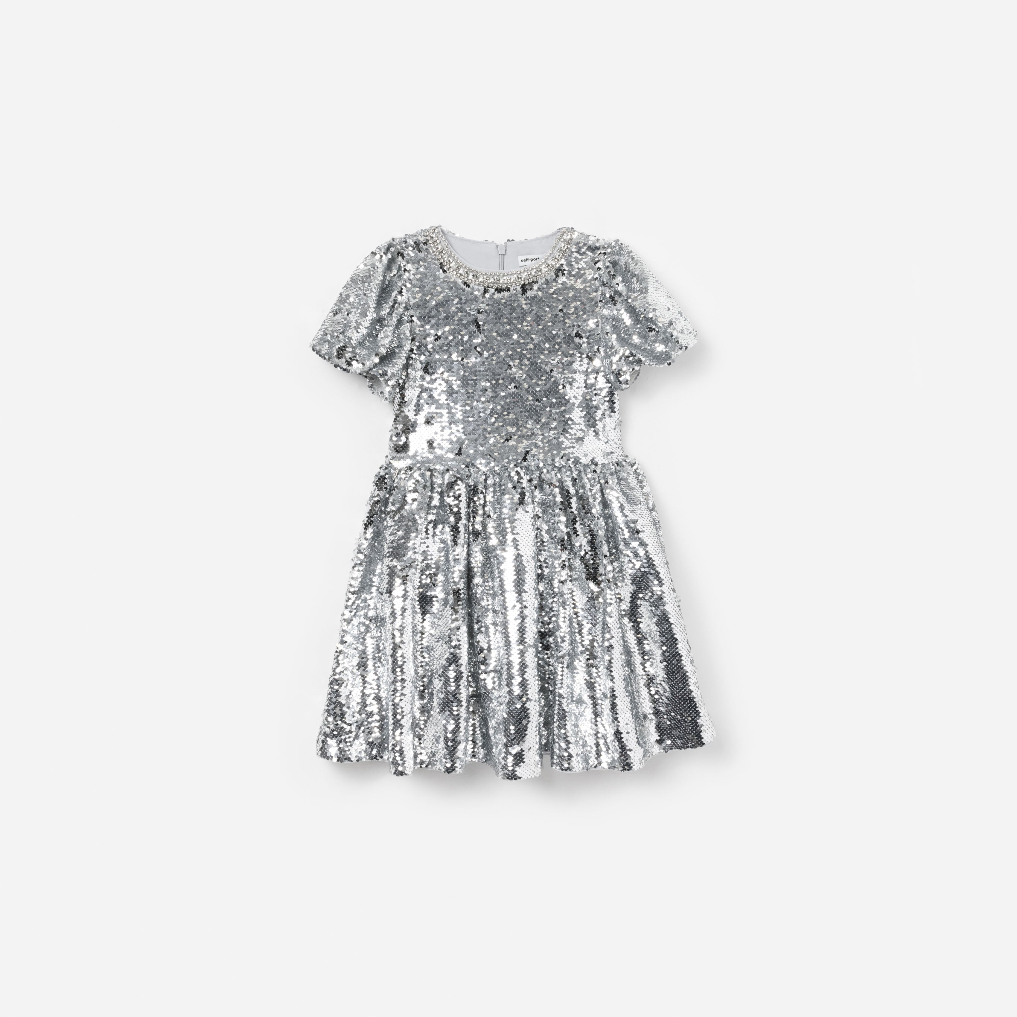 self-portrait - Silver Sequin Dress - Age 5/6 self-portrait - Silver Sequin Dress - Age 5/6