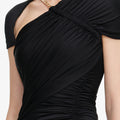 Black Jersey Draped Maxi Dress