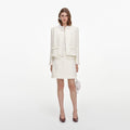 Cream Sequin Boucle Mini Skirt