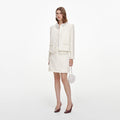 Cream Sequin Boucle Mini Skirt