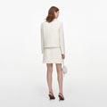 Cream Sequin Boucle Mini Skirt