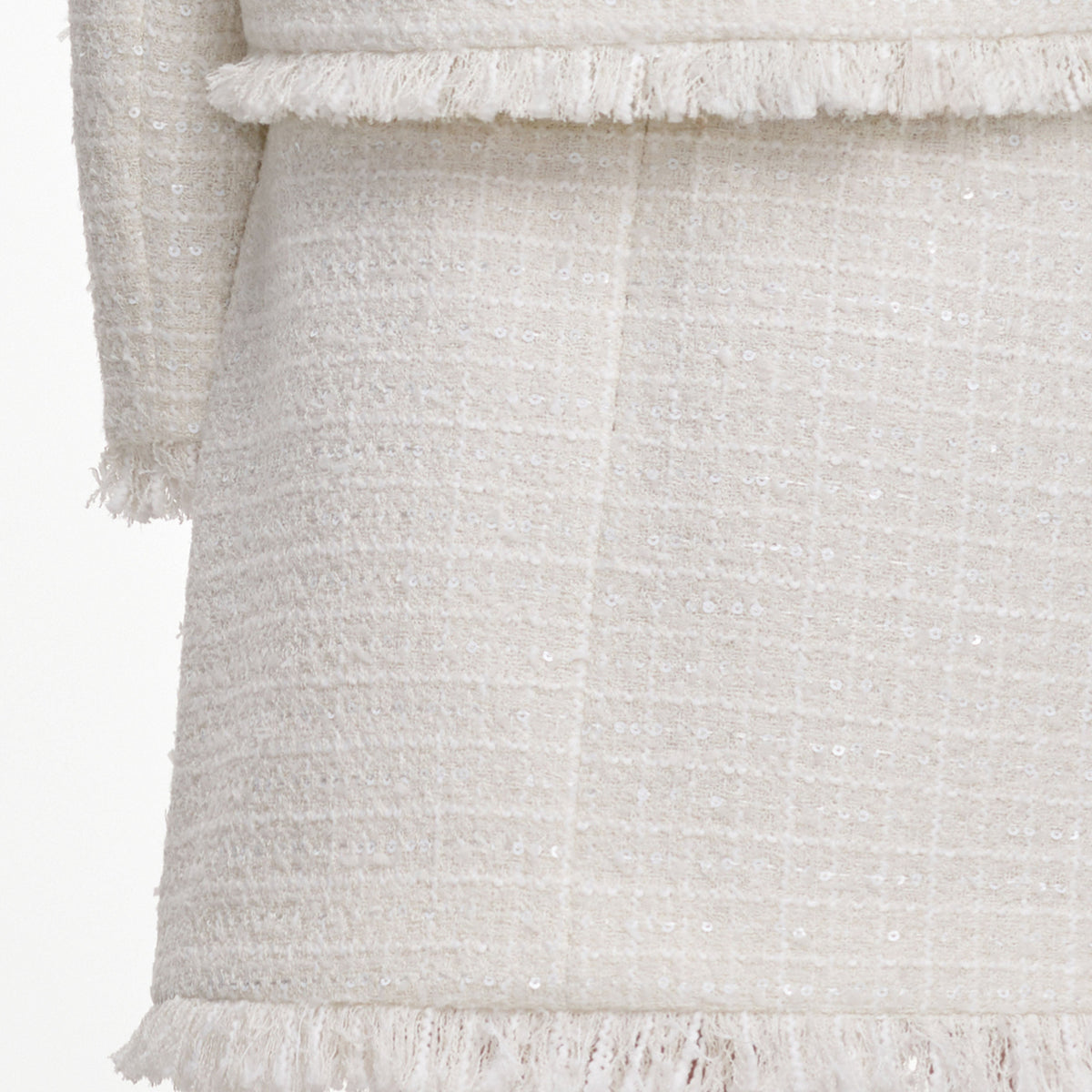 Cream Sequin Boucle Mini Skirt