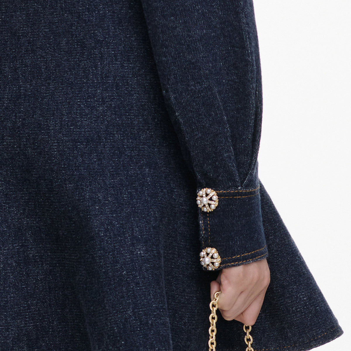 Navy Textured Knit Mini Dress