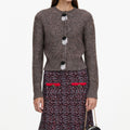 Brown Fluffy Knit Cardigan