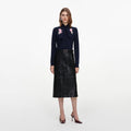 Navy Sequin Embellished Knit Cardigan