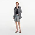 Black And White Textured Knit Cardigan