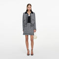 Black And White Textured Knit Jacket