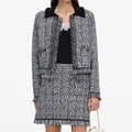 Black And White Textured Knit Jacket